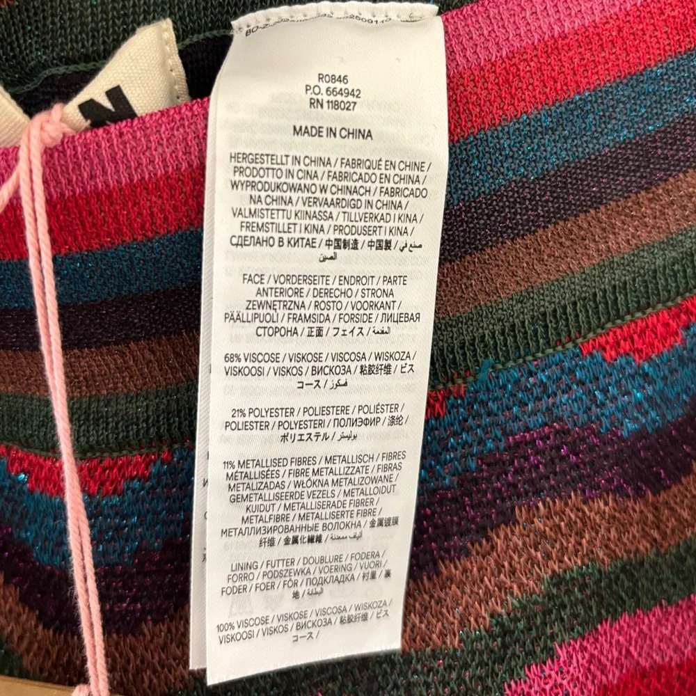 NWT Boden Jacquard Knitted Trousers in Jewel Toned Metallic Wave
